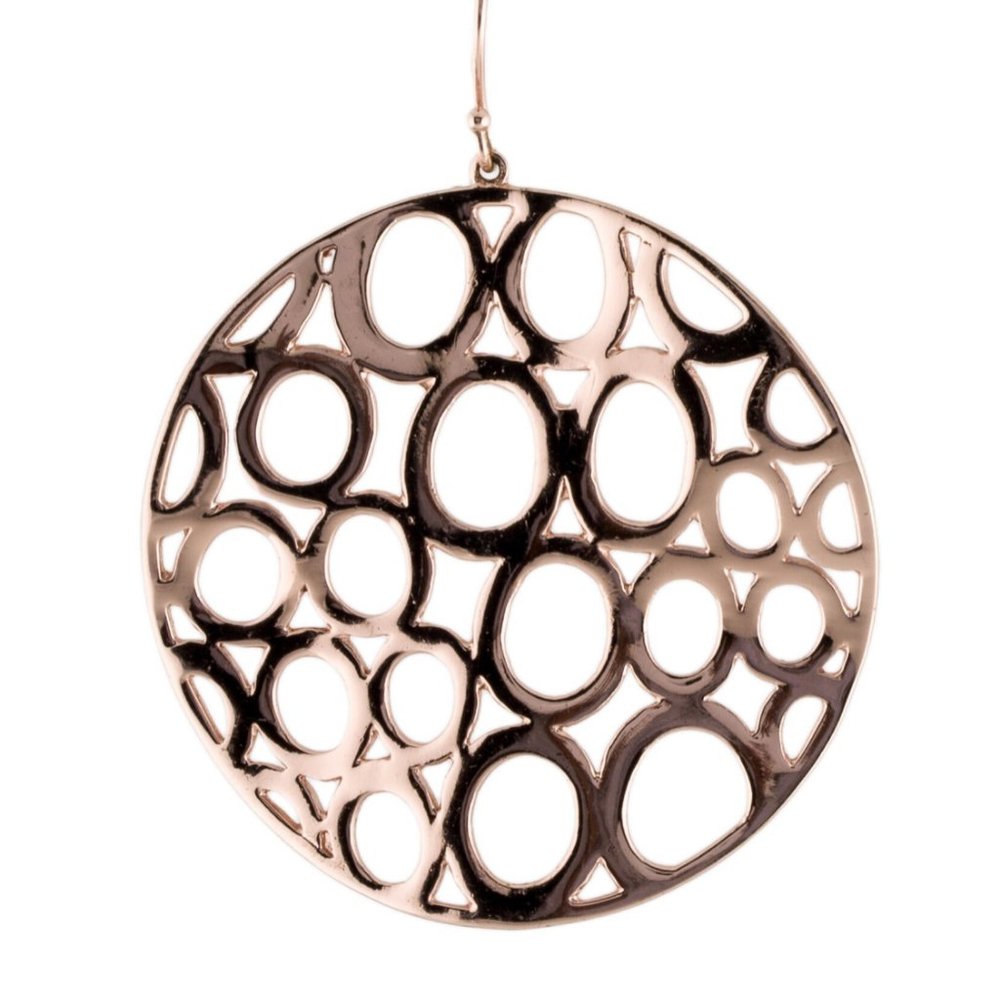 IPPOLITA STERLING SILVER 925 ROSE GOLD PLATED CARINO CIRCLE DROP EARRINGS - Picture 2 of 3